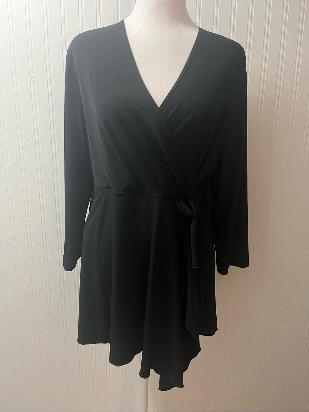 Chico's Black Wrap-Front Tunic with Tie Waist